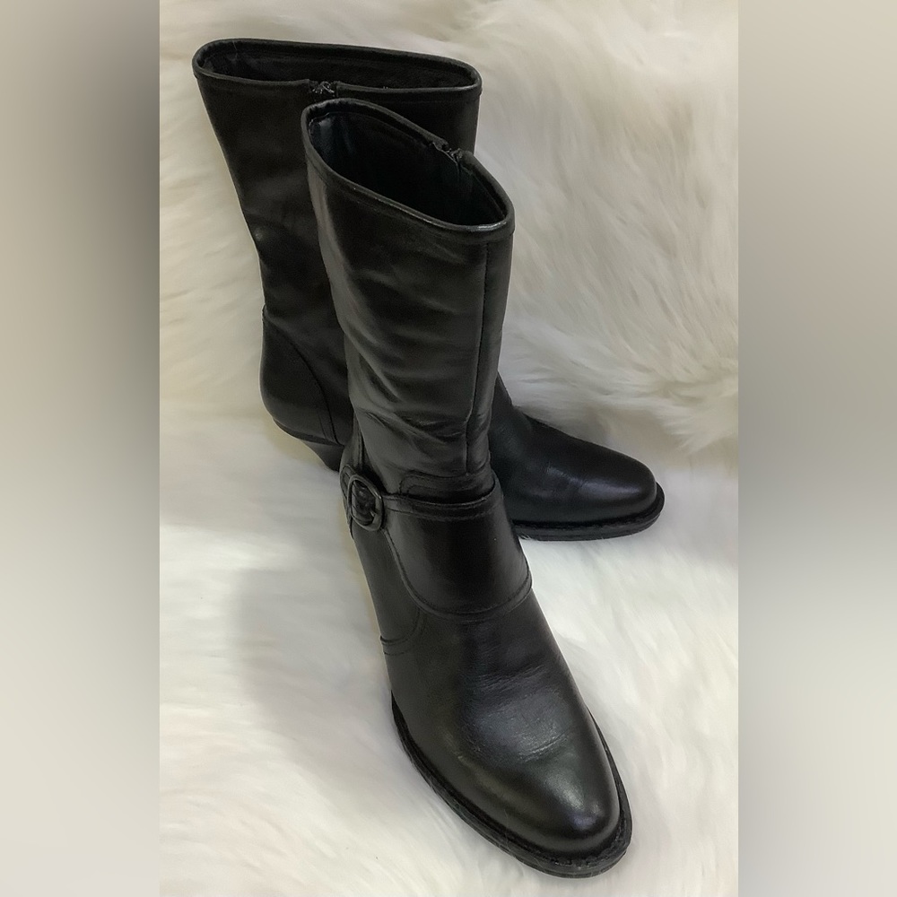 LIKE NEW 🖤BORN  Pavan Black Mid Calf Moto Boots